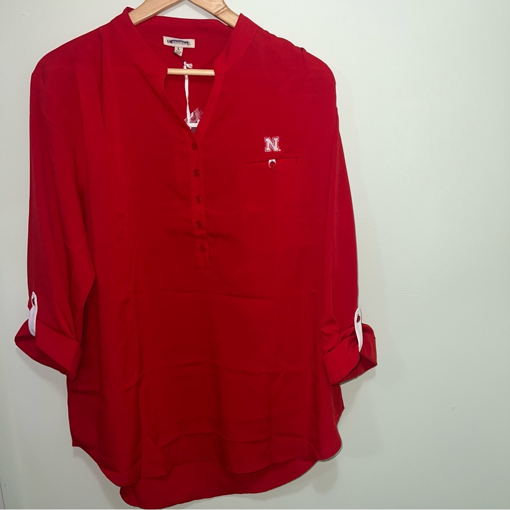 🆕 Nebraska Cornhuskers | UG Apparel | Women's Button Down Tunic Top | Size L
